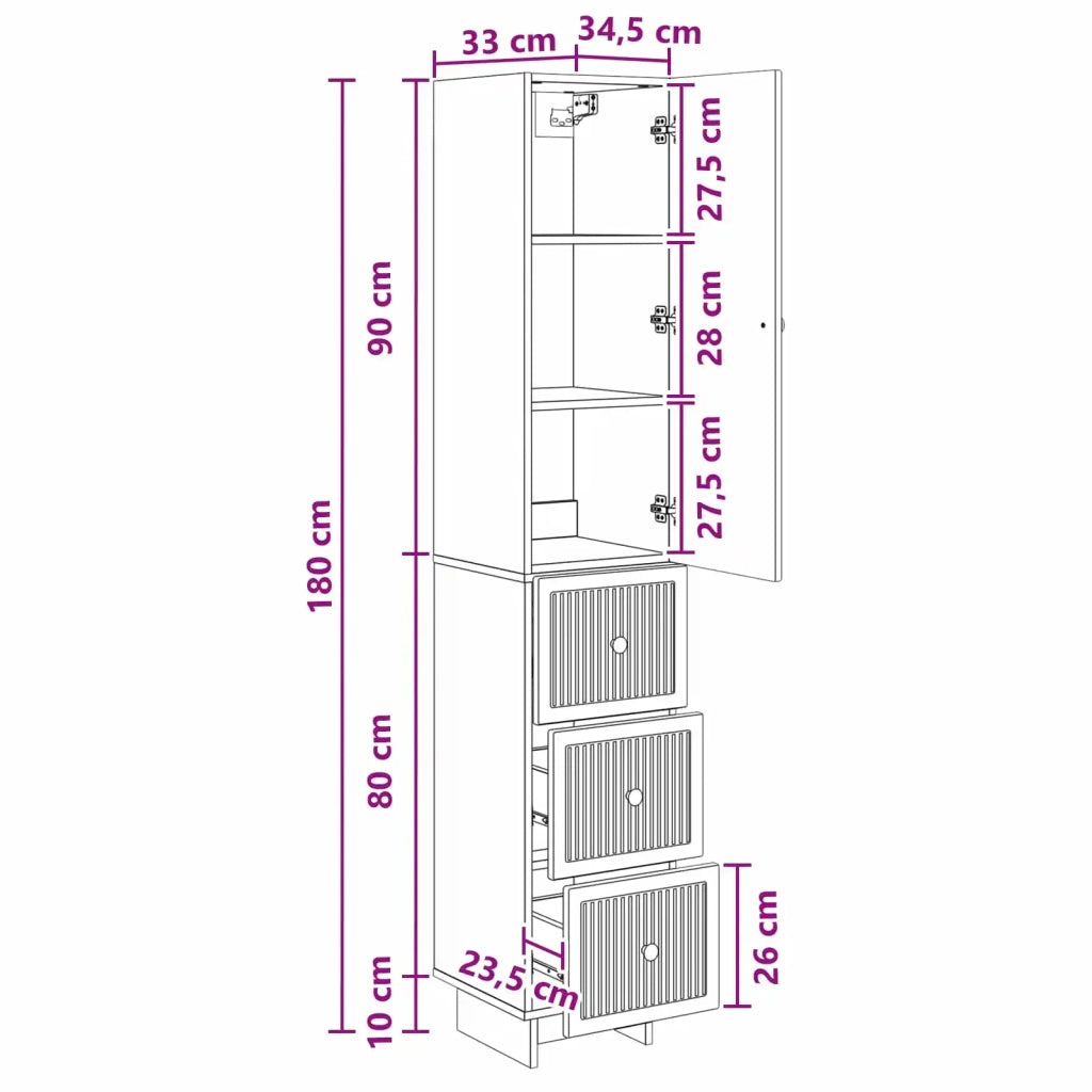 Set di armadi 2 pcs Legno antico 33 x 34,5 x 90 cm 3416392