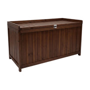 Cubo - Baule Contenitore da Esterno 113x60x53 cm in Legno di Abete con Chiusura a Lucchetto teak