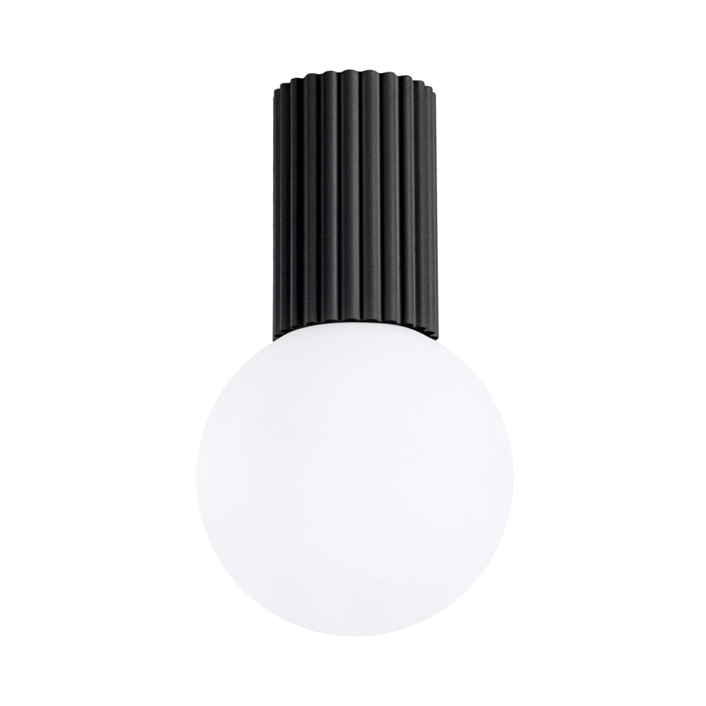 Spot soffitto nero rigato sfera vetro G9 IP44 SFERA