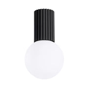 Spot soffitto nero rigato sfera vetro G9 IP44 SFERA