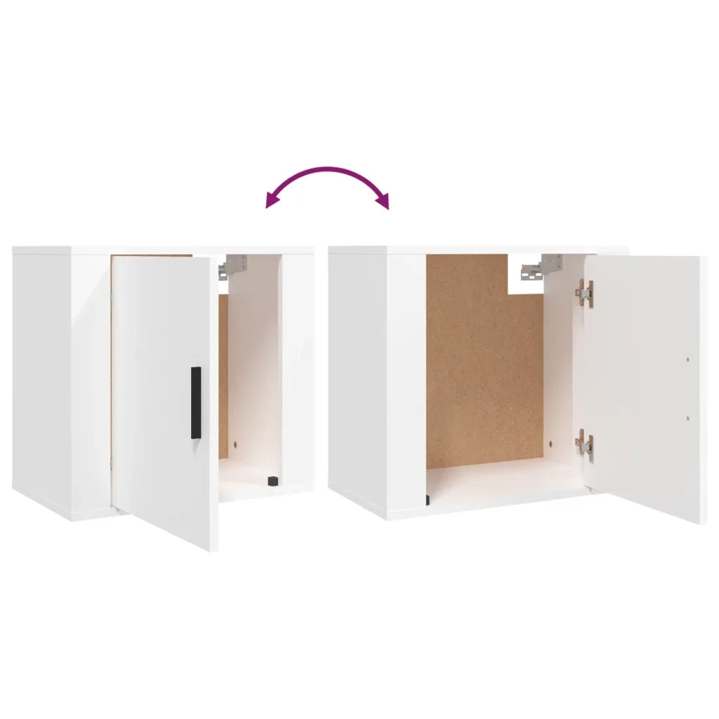 Comodini a Muro 2 pz-Set di 2 Tavolino da notte Bianchi 50x36x47 cm