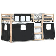 Letto singolo | Letto per adulti | Letto a Castello senza Materasso Bianco e Nero 90x190cm in Pino