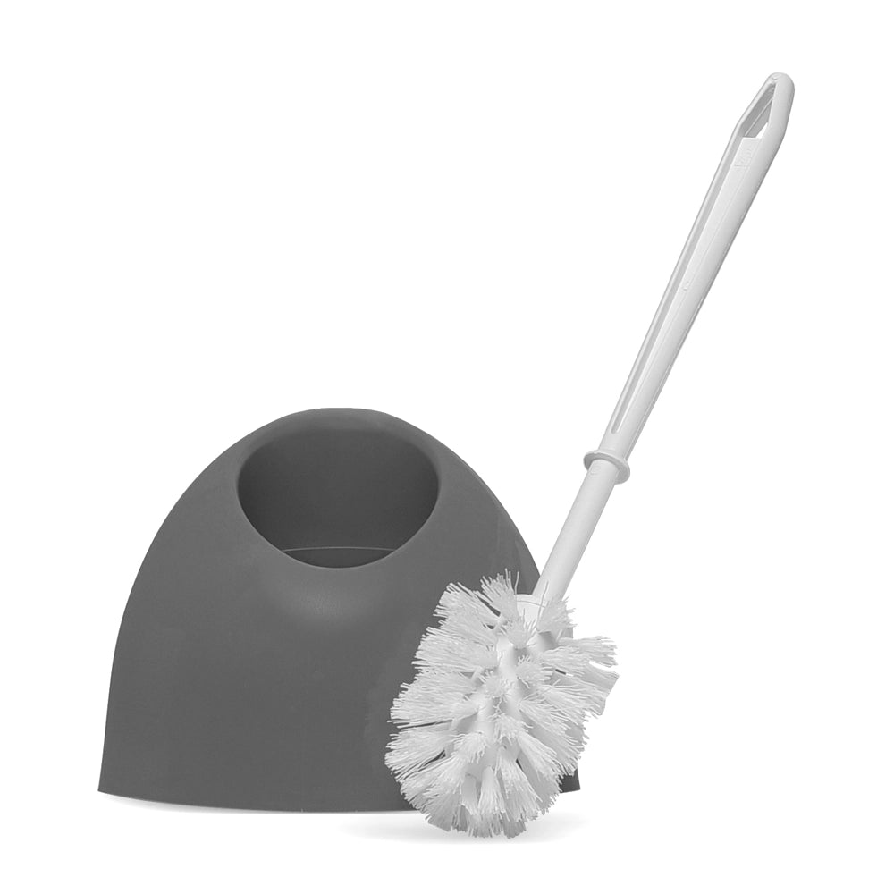 Portascopino wc angolare in Plastica grigio da appoggio