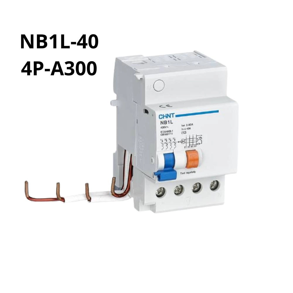 Chint blocco differenziale 4 poli 40a 300ma serie nb1l-40 per nb1-63 *** tipo di differenziale tipo a, confezione 1