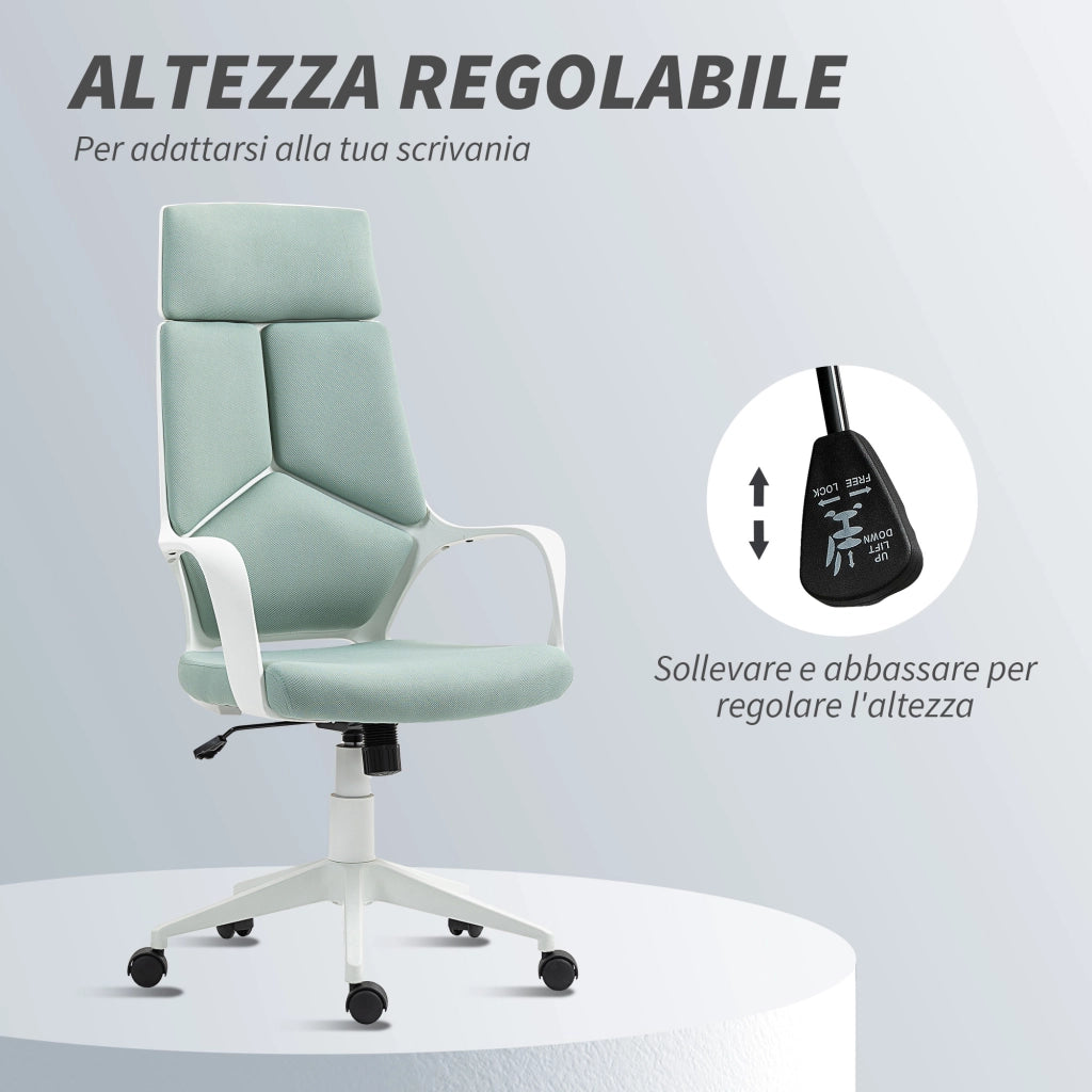 Sedia da Ufficio con Dondolo ¨C Zephmum ¨C Tessuto Verde 63x63x117-127 cm
