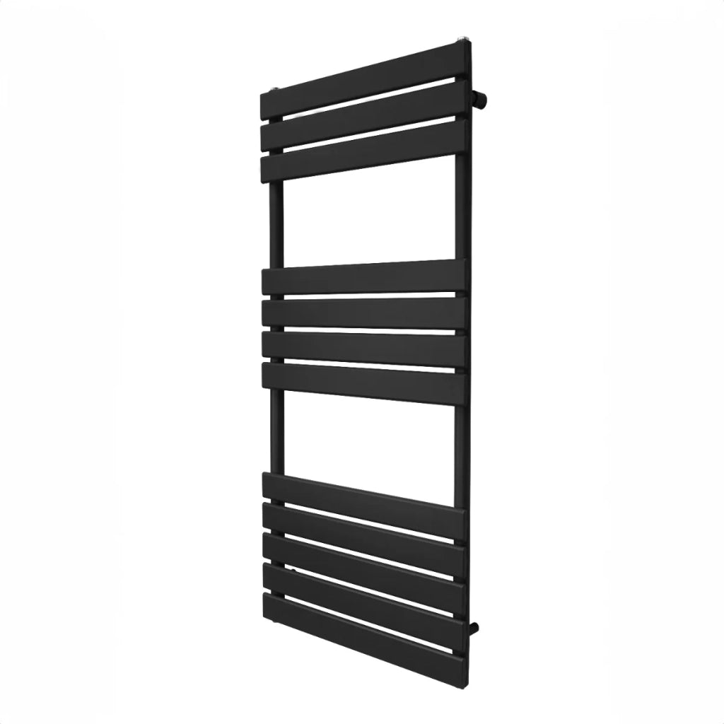 Radiatore per asciugamani design a pannello piatto 1200 x 500 mm per bagno ad incasso  Nero