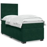 Giroletto a Molle con Materasso Verde Scuro 100x200 cm Velluto 3293131
