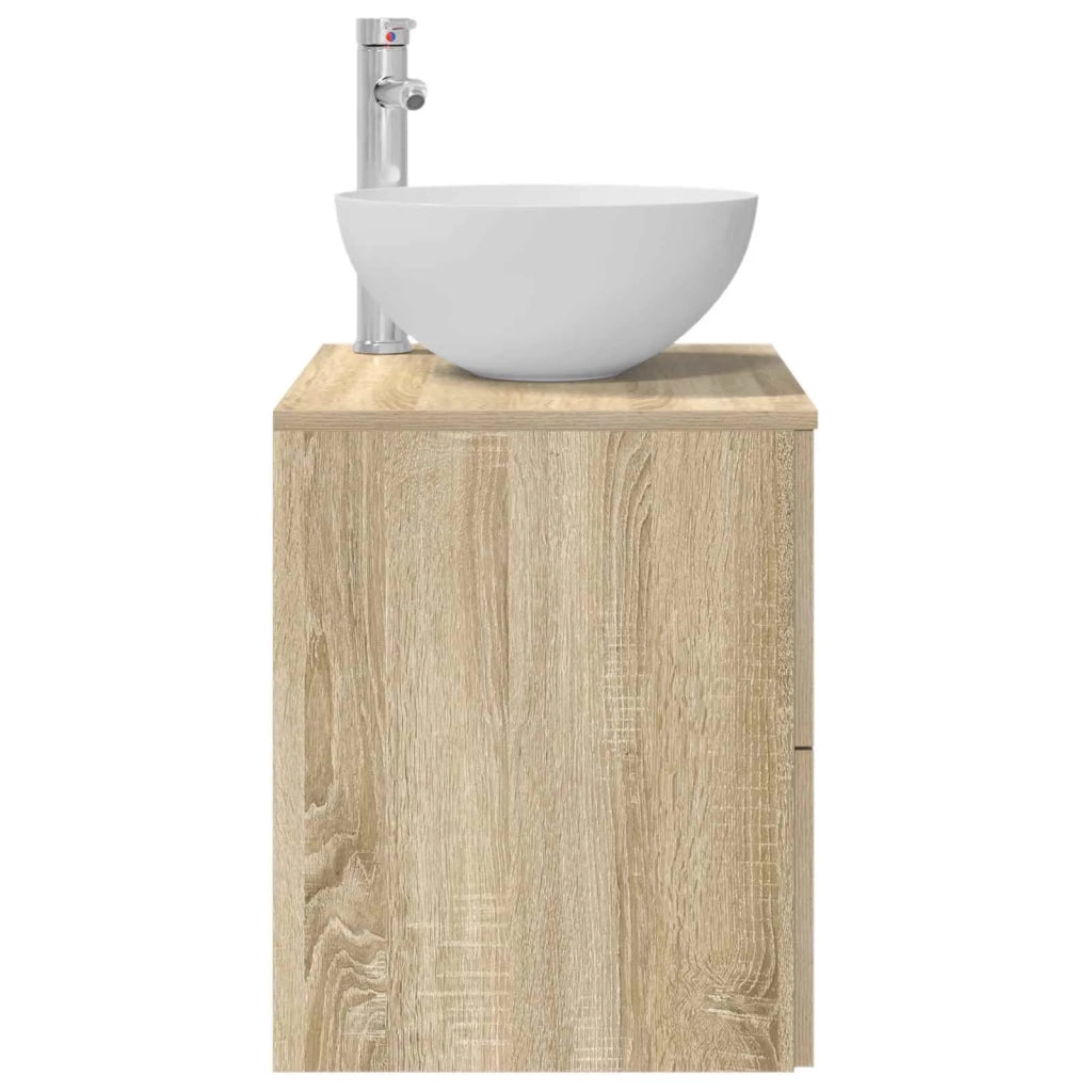 Mobiletto con Lavabo a Parete Rovere Sonoma 49,5 x 35 x 63 cm 890256