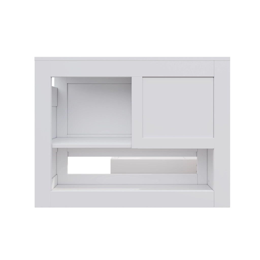 Letto bambini multifunzione 90x200 cm in MDF bianco con cassetti; ripiani e comodino
