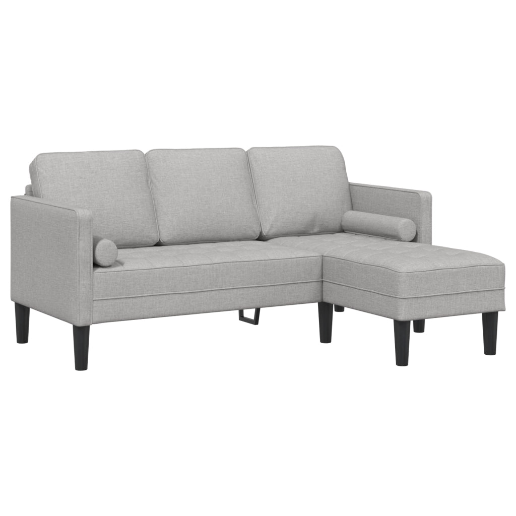 Set di divani a 2 pezzi con cuscini in tessuto grigio nuvola