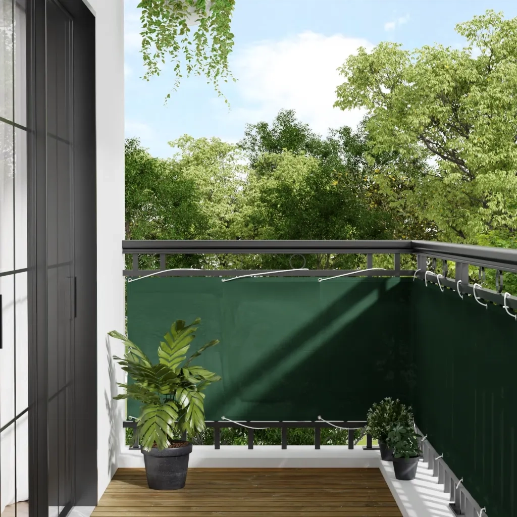 Paravento Balcone Verde Scuro 75x1000 cm 100% Poliestere Oxford 4000258
