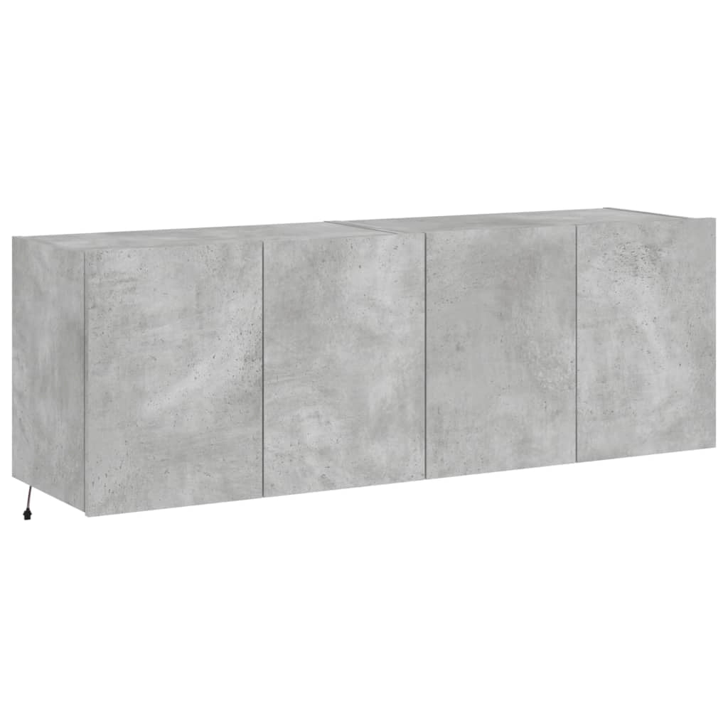 Mobile TV multimediale da parete mensola TV credenza mobile TV sala da pranzo soggiorno camera da letto e luci LED 2 pezzi 60 x 35 x 41 cm grigio 02_0029133