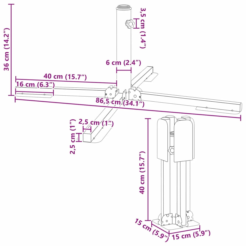 Supporto Parasol Bianco Acciaio 42010374