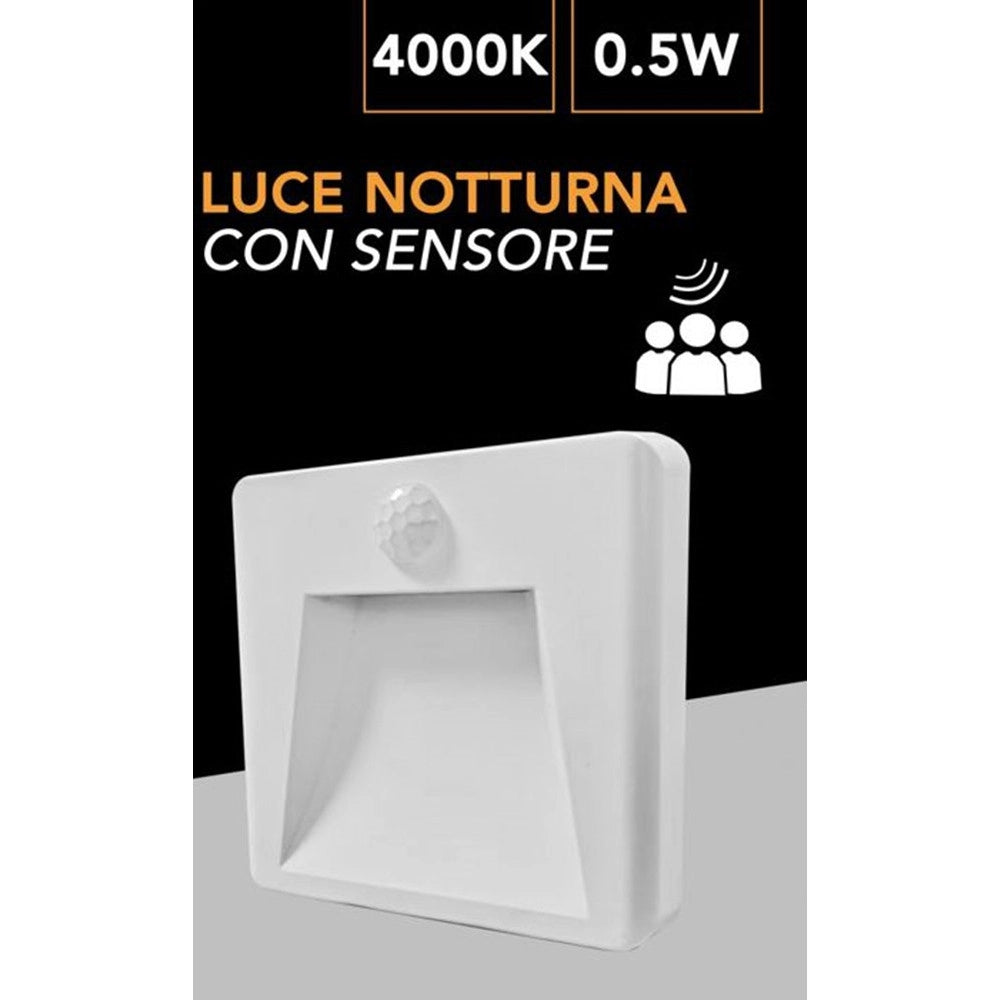 Trade Shop - Luce Notturna A Led 0.5w Con Sensore Lampada Con Spina Luce 3000k 6500k 4000k Xggyd-004 - -bianco Naturale      -