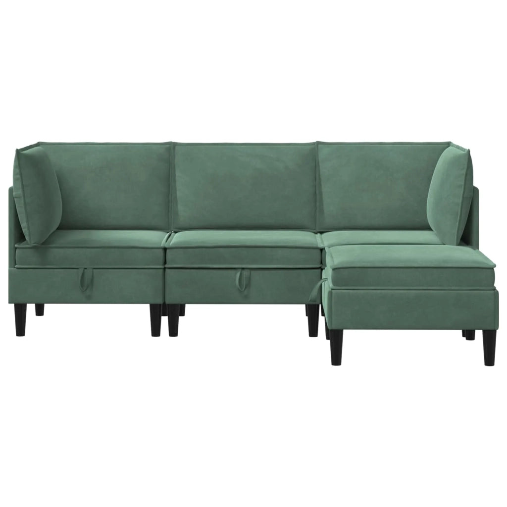 Set di mobili per il soggiorno 4 pcs Verde Mare Velluto