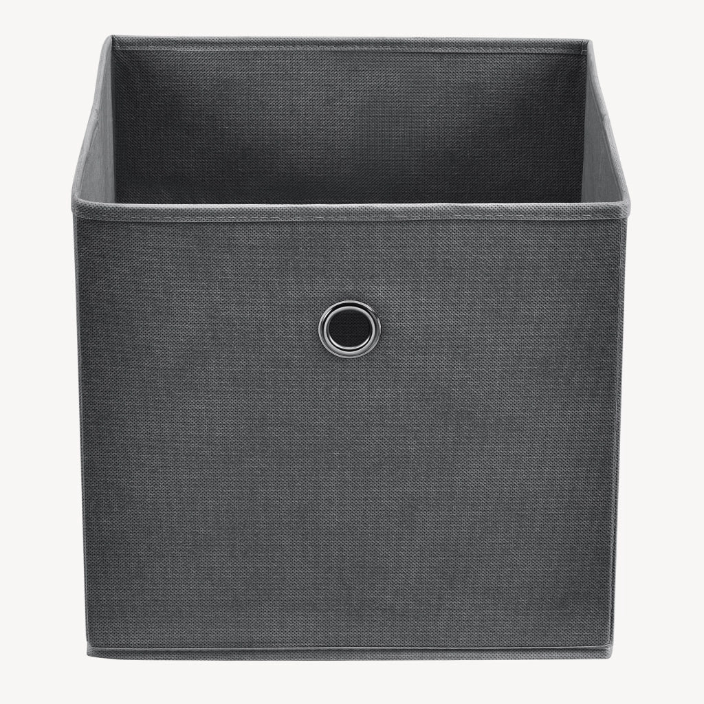 Set di 10 Scatole Pieghevoli Portaoggetti in Tessuto 28 x 30 x 30 cm - Grigio Scuro [en.casa]