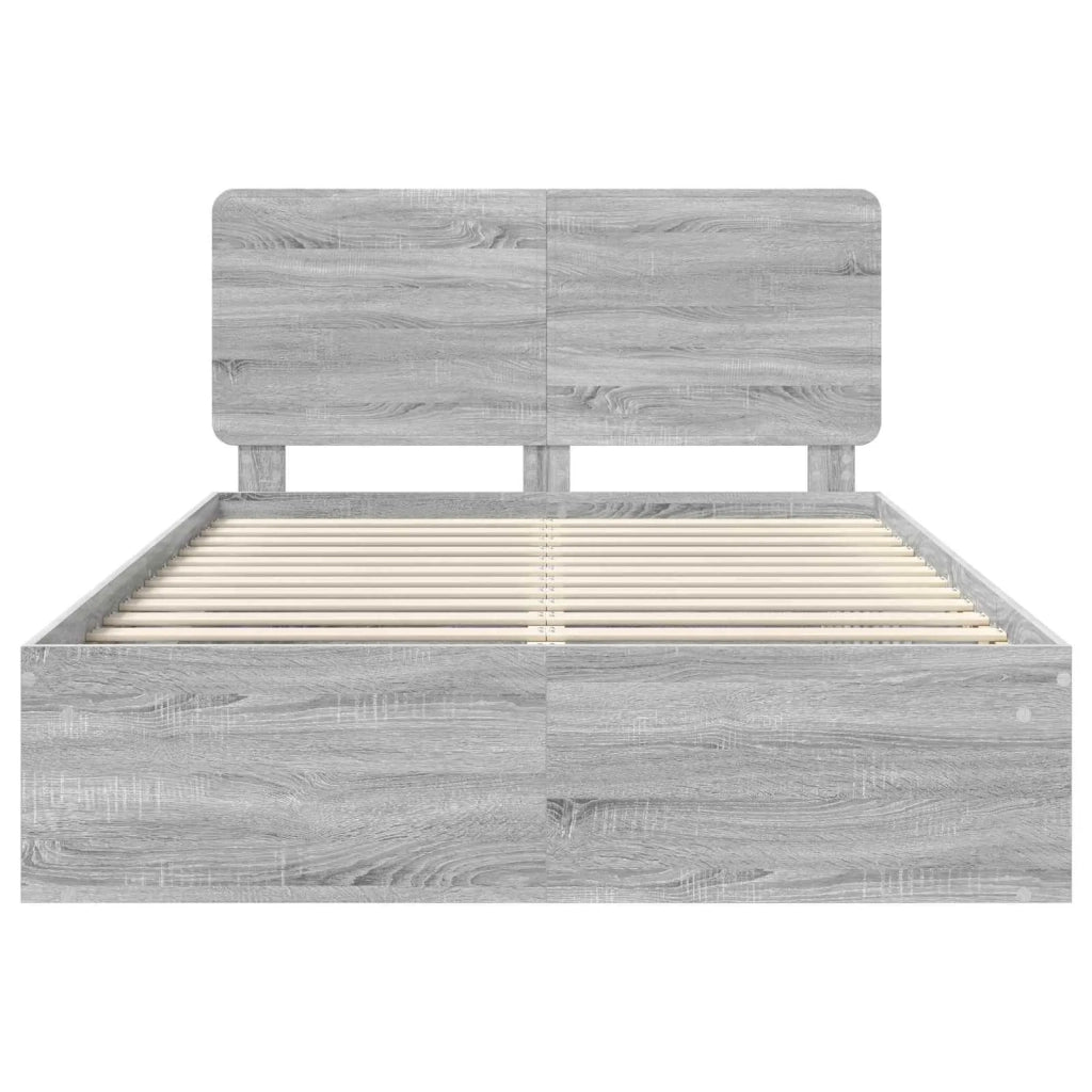 Struttura del letto Grigio Sonoma 140 x 190 cm Pino massello 3412493