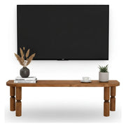 Mobile porta TV Fengshen, Credenza da soggiorno, Armadio basso per TV, Base parete attrezzata, 140x35h40 cm, Quercia