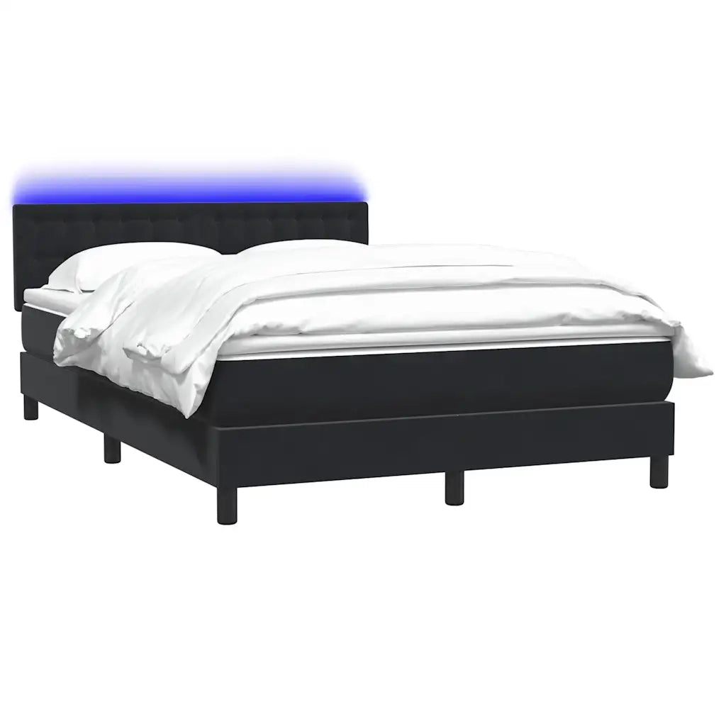 Giroletto a Molle con Materasso Nero 160x210 cm in Velluto