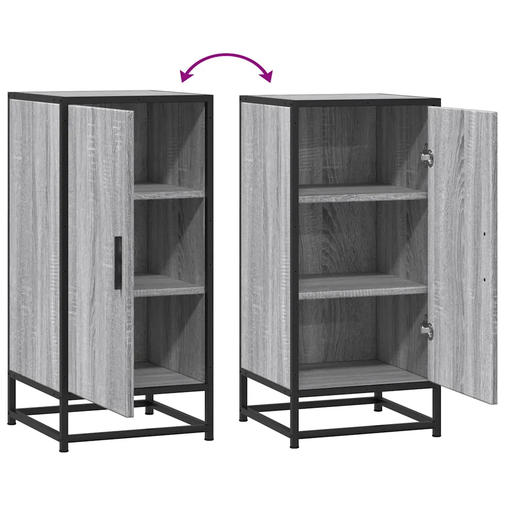 Credenza Grigio Sonoma 35,5x35x76 cm in Truciolato e Metallo 848942