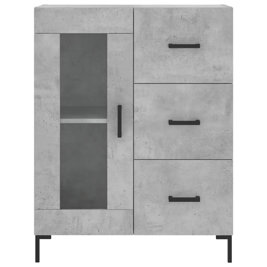 Credenza-Buffet-Armadio da cucina Grigio Cemento 69,5x34x180 cm in Legno Multistrato 266433