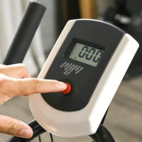 Cyclette da Casa con Manubrio e Sella Regolabile e Monitor LCD, in Acciaio e ABS, 118x50x105-115 cm, Blu