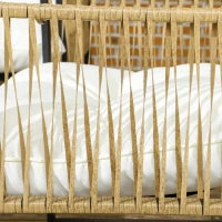 Set da Giardino 4 Pezzi in Rattan con Divanetto, 2 Sedie e Tavolino da Caffè, Nero, Marrone e Crema
