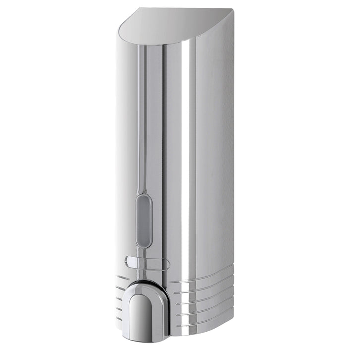 DISTRIBUTORE DISPENSER SAPONE DA MURO 380ml PLASTICA CROMATO 7,5x8x22,5cm FERIDRAS 780005