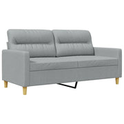 Divano | Divano da soggiorno | Sofa a 2 Posti Grigio Chiaro 140 cm in Tessuto