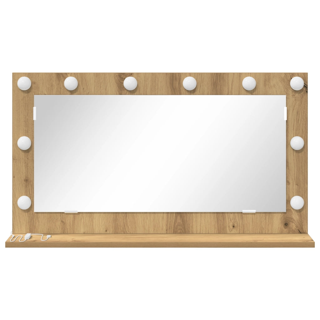 Specchio da Toeletta Rovere Artigianale Pannelli di Legno