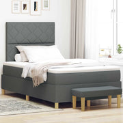 Letto a molle con materasso Grigio scuro 120 x 190 cm Tessuto 3344360