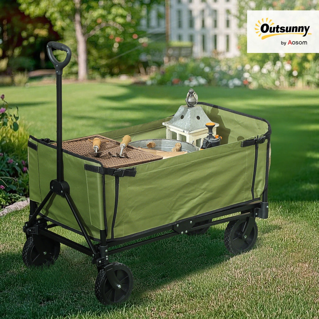 Carrello da giardino pieghevole ¨C Zephmum ¨C Nero 90x50x60 cm