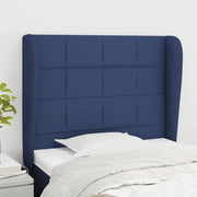 Testiera ad Orecchio-Testata con Orecchie Blu 83x23x118/128 cm in Tessuto 859583