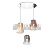 SOSPENSIONE CROMO TONDA 3 LUCI (1 AM+1 RA+1 CR) 1164CR-S3 T-MC