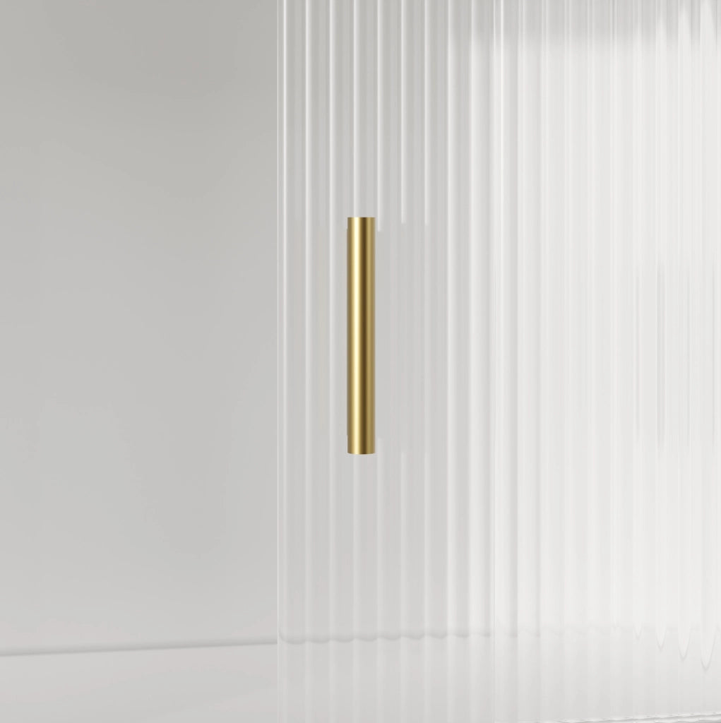 Credenza alta 120x35x167 cm in MDF e truciolare bianca con LED