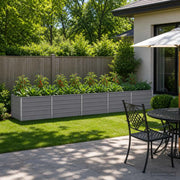 Letto rialzato da giardino Grigio 400 x 80 x 55 cm 8006431