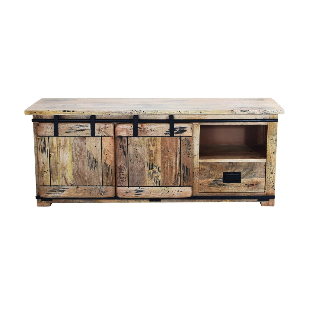 Porta tv per soggiorno Industrial in Legno cm 150x45x60 - RICK