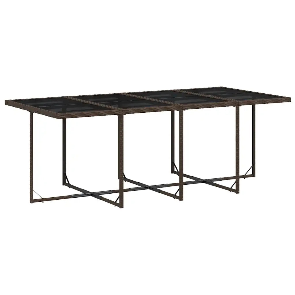 Set da Pranzo da Giardino 13pz con Cuscini Marrone Polyrattan 3210801