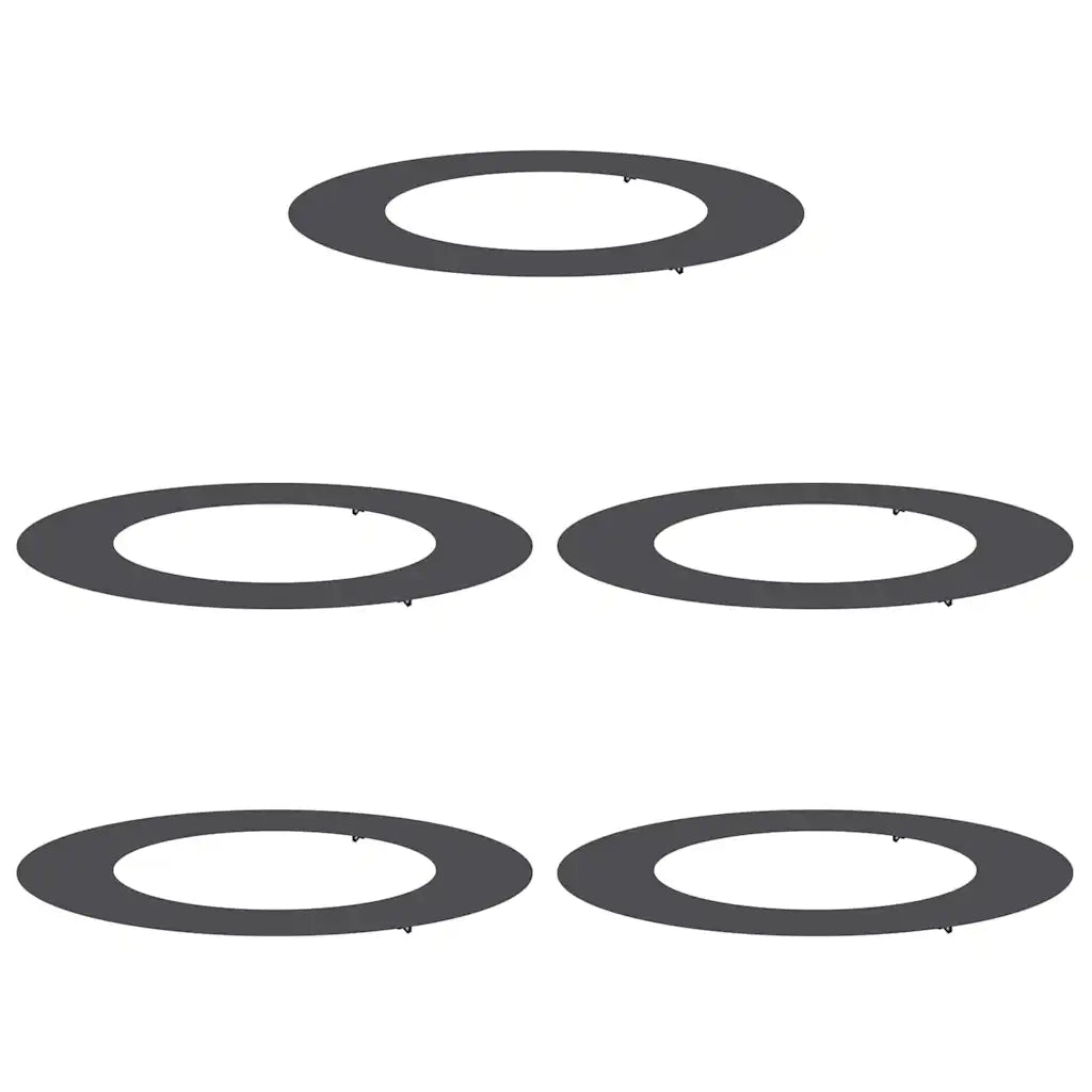 adatto per Anelli d'Albero Piatto 5 pcs Nero Ø50 / 80 cm Acciaio 873691