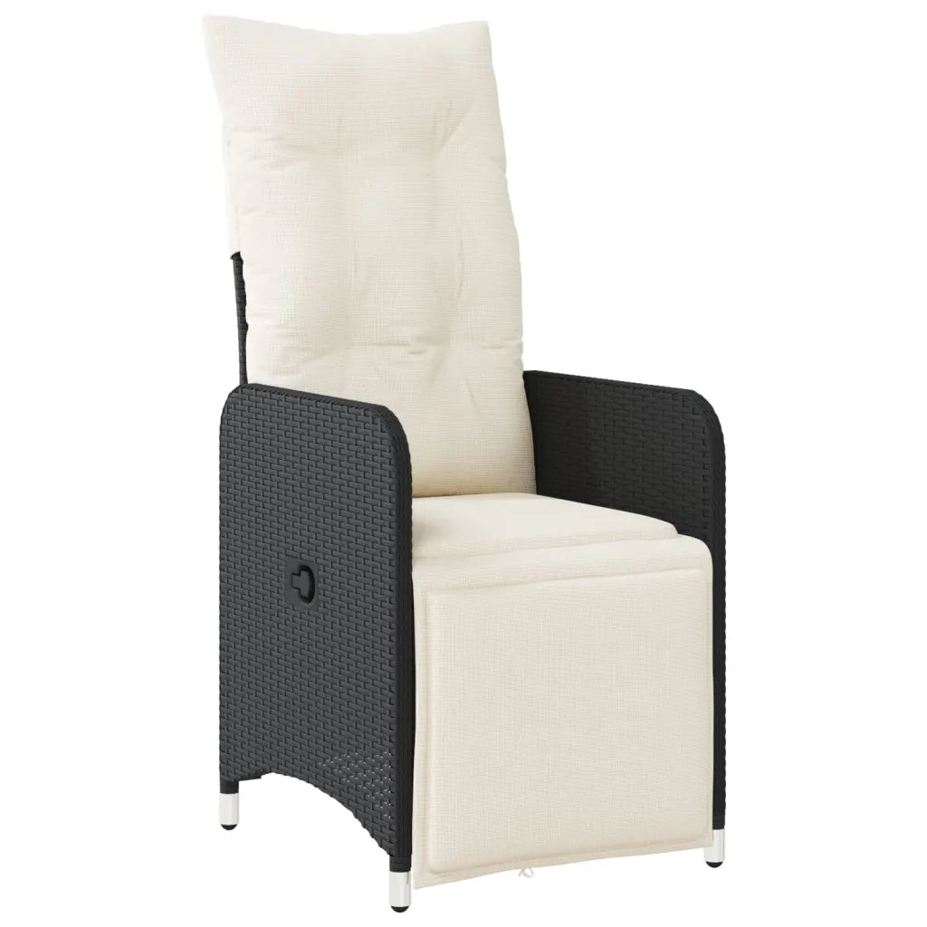 Set da Bistrò da Giardino 7 pz con Cuscini Nero in Polyrattan 3276980