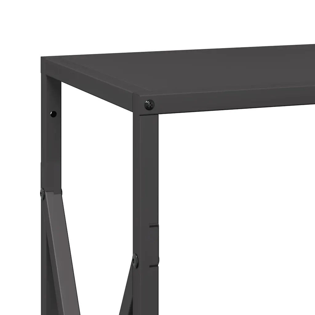 Rastrelliera per Legna da Ardere Nera 34x25x70 cm 864319