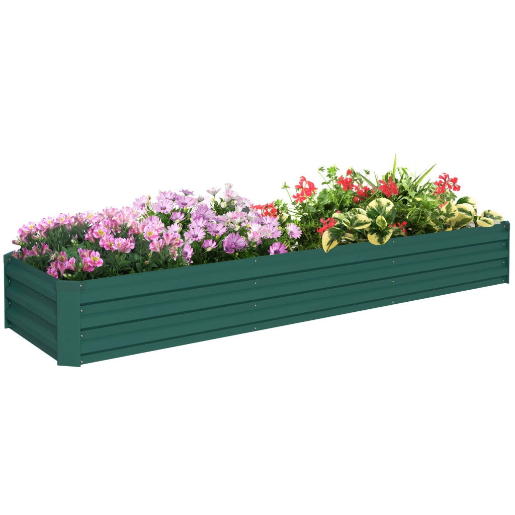 Fioriera Grande Rettangolare da Giardino ¨C zephmum ¨C 240x60x30 cm Verde Acero