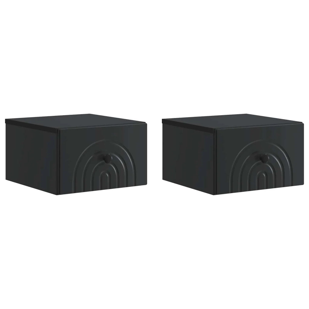 Mobiletto da notte a muro 2 pcs Nero 33 x 34,5 x 20 cm 898088