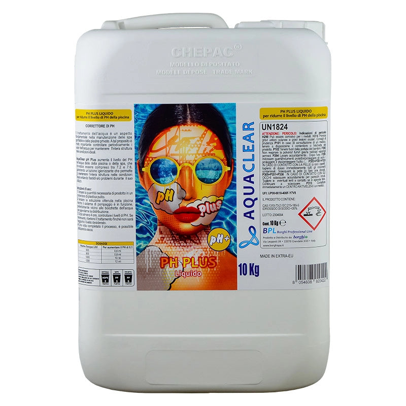 Correttore Ph Plus Liquido Piscina, Confezione Da 10 Kg