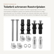 Set di Montaggio per Toiletbril Universale - 4 x Viti di Espansione - 2 x Pellicola di Allungamento - 6 x Dischi Metallici - Adatto per Aperture 14-18 mm