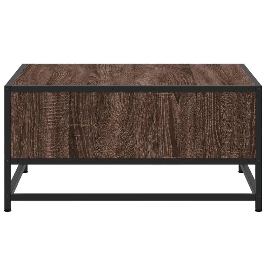 Tavolino Rovere Marrone 60,5x60,5x30 cm in Truciolato e Metallo 848768