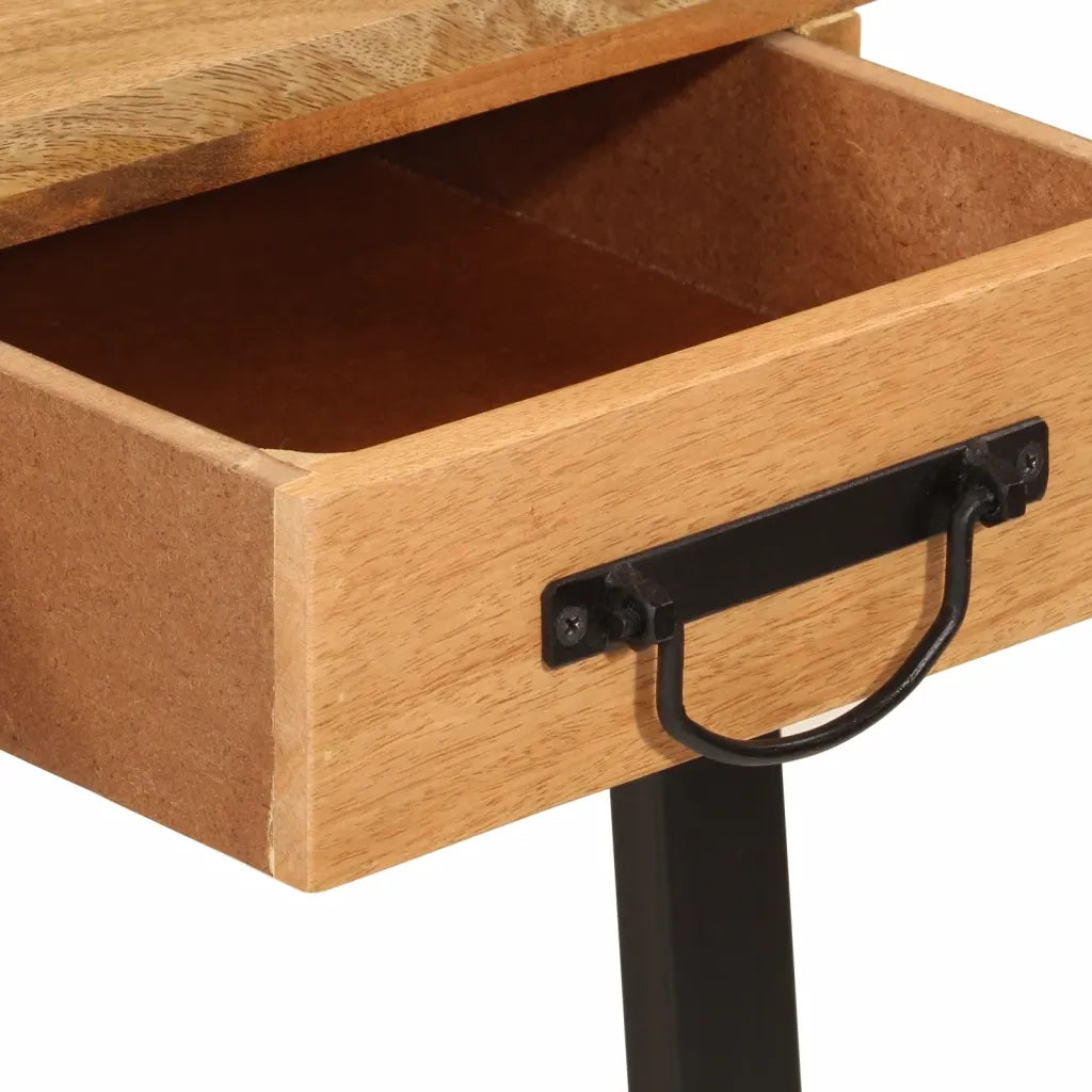 Scrivania | Tavolo da Ufficio con Cassetti 105x55x70 cm Legno Massello Mango Ferro