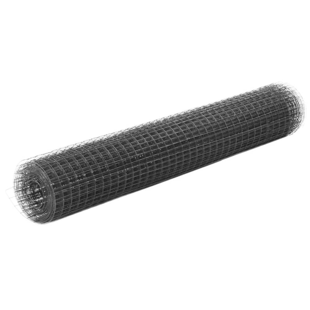 Steel Wire Fence With PVC Coating, 25x1 M, Grey