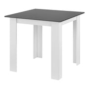 Tavolo quadrato per 4 persone sala da pranzo cucina soggiorno 80 cm bianco/grigio 03_0006233
