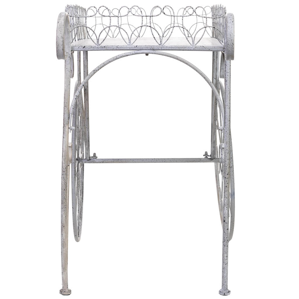 Carrello espositivo in metallo grigio 114,94x55,25x78,11h cm